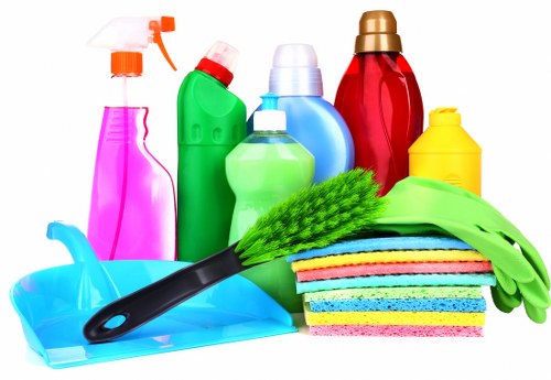 Carpet cleaner preparing equipment with focus on safe working practices