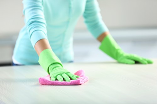 Sanitised workspace showing office cleaning in Enfield standards