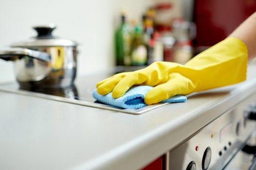 Stain removal on a carpet during an Enfield cleaning service