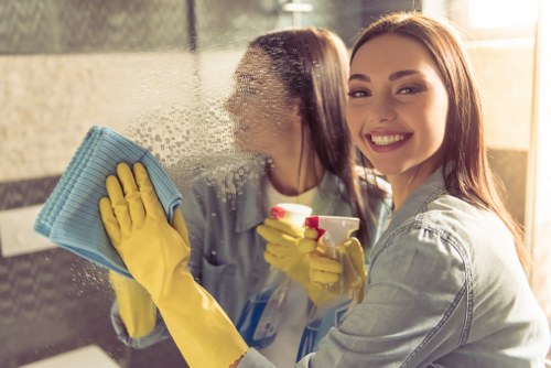 Experienced cleaners in Enfield deep cleaning a residential space