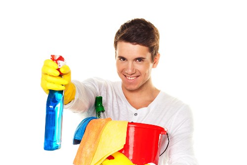 Builders cleaning team preparing a renovated property in Enfield for handover